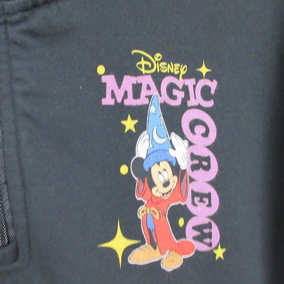 Disney Magic Crew 1/4 Zip Pullover Sweatshirt Women 3X Black Castle Retro 542 - Picture 3 of 12